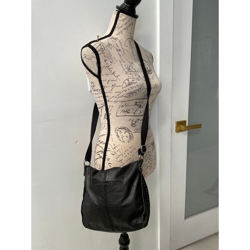 The Sak Black Leather Silverlake Crossbody Bag Zip Pockets **missing Hang tag** - Picture 11 of 16